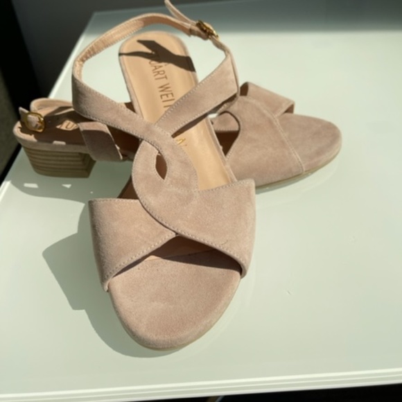 Stuart Weitzman Size 7 Suede Sandals, light pink - Worn once - Picture 8 of 10